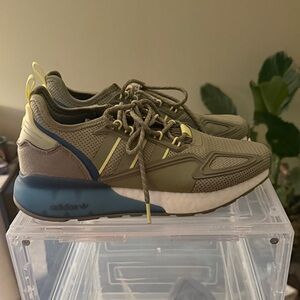 adidas Olive and Blue Athletic Shoes